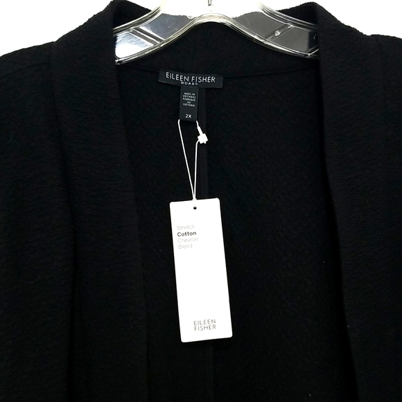 Eileen Fisher black notch collar jacket women's plus size 2X. NWT - Picture 3 of 9